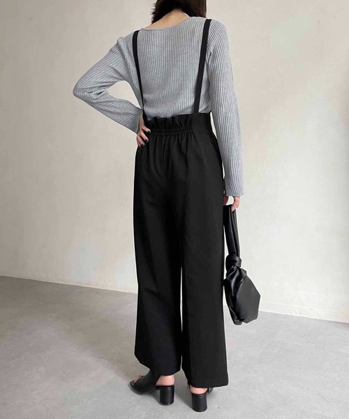 CAPRICIEUX LE'MAGE(カプリシューレマージュ)の「アシメワイドサロペット(サロペット/オーバーオール・レディース・ベージュ/ブラック・FREE)」の22枚目の写真