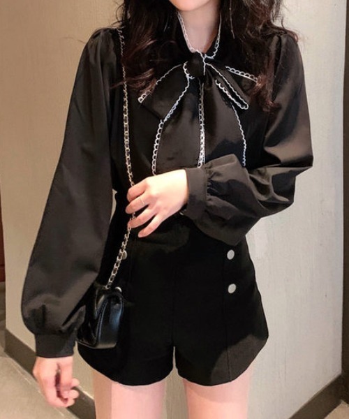 everycoco(エブリーココ)の「ピコレースボウタイクラシカルブラウス◇(シャツ/ブラウス・レディース・ブラック/ホワイト・FREE)」の11枚目の写真