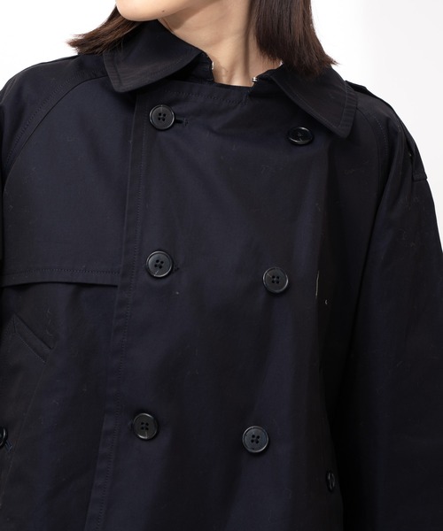 GRANDMA MAMA DAUGHTER(グランマママドーター)の「【 GRANDMA MAMA DAUGHTER / グランマ ママ ドーター 】 ショートコート GJ2032371 KTI(ステンカラーコート・レディース・ネイビー・000/1)」の8枚目の写真
