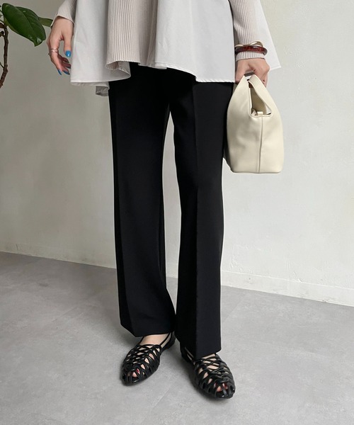 CAPRICIEUX LE'MAGE（カプリシューレマージュ）の「ストレッチジョーゼットパンツ（スラックス・レディース・ブラック/グリーン/ピンク・36/38）」の2枚目の写真