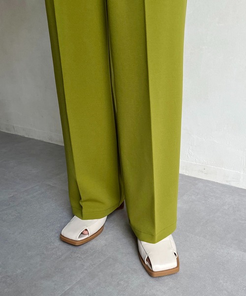 CAPRICIEUX LE'MAGE（カプリシューレマージュ）の「ストレッチジョーゼットパンツ（スラックス・レディース・ブラック/グリーン/ピンク・36/38）」の9枚目の写真