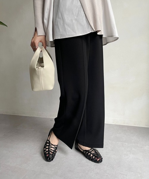 CAPRICIEUX LE'MAGE（カプリシューレマージュ）の「ストレッチジョーゼットパンツ（スラックス・レディース・ブラック/グリーン/ピンク・36/38）」の6枚目の写真