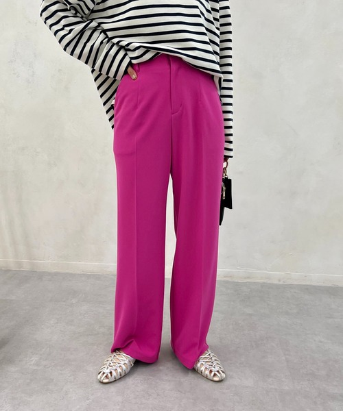 CAPRICIEUX LE'MAGE（カプリシューレマージュ）の「ストレッチジョーゼットパンツ（スラックス・レディース・ブラック/グリーン/ピンク・36/38）」の7枚目の写真