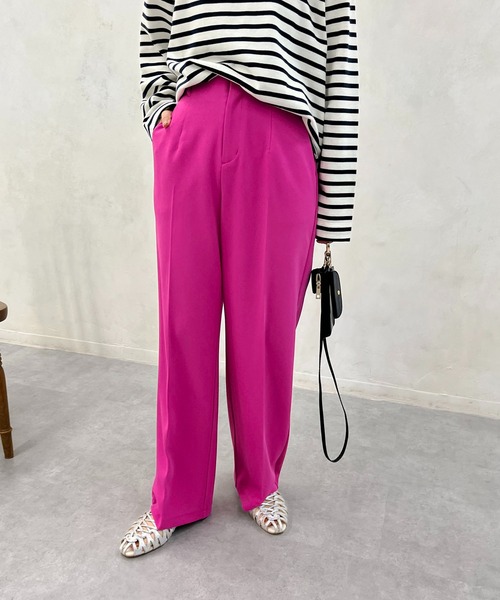 CAPRICIEUX LE'MAGE（カプリシューレマージュ）の「ストレッチジョーゼットパンツ（スラックス・レディース・ブラック/グリーン/ピンク・36/38）」の16枚目の写真