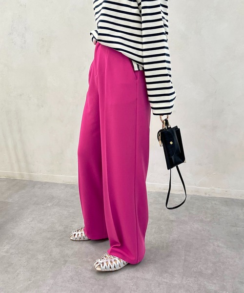 CAPRICIEUX LE'MAGE（カプリシューレマージュ）の「ストレッチジョーゼットパンツ（スラックス・レディース・ブラック/グリーン/ピンク・36/38）」の12枚目の写真