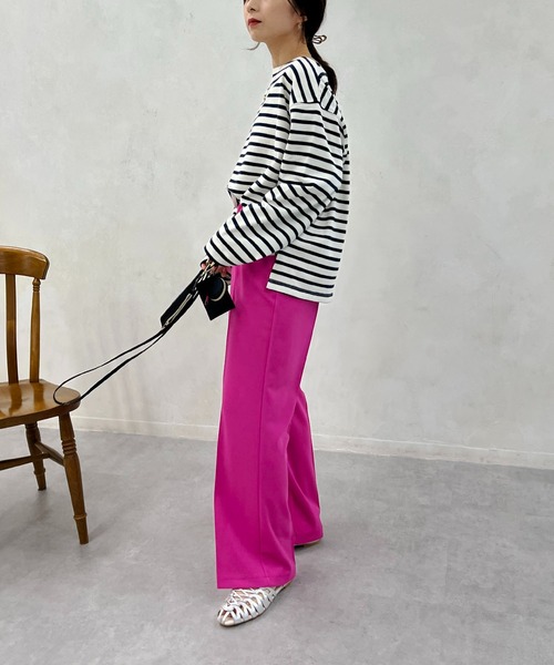 CAPRICIEUX LE'MAGE（カプリシューレマージュ）の「ストレッチジョーゼットパンツ（スラックス・レディース・ブラック/グリーン/ピンク・36/38）」の8枚目の写真