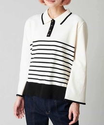 A de a.v.v | 配色ラガーボーダーニット(ニット/セーター)