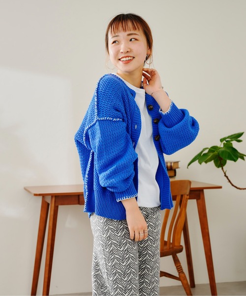 CPCM(シーピーシーエム)の「前後2WAYステッチニット(カーディガン/ボレロ・レディース・アイボリー/グリーン/ブルー/ピンク・FREE)」の20枚目の写真