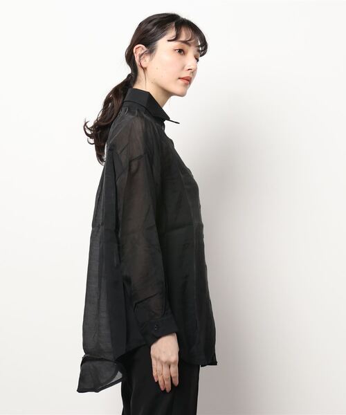 SpRay（スプレイ）の「シアーシャツ（シャツ/ブラウス・レディース・グリーン/ホワイト/グレー/レンガ/ブラック/ベージュ・FREE）」の7枚目の写真