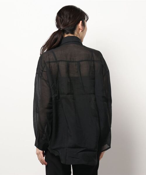 SpRay（スプレイ）の「シアーシャツ（シャツ/ブラウス・レディース・グリーン/ホワイト/グレー/レンガ/ブラック/ベージュ・FREE）」の8枚目の写真