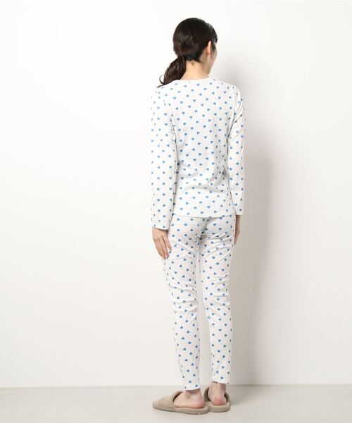 PETIT BATEAU(プチバトー)の「プリント長袖パジャマ(ルームウェア/パジャマ・レディース・ホワイト×ブルー・X-LARGE/MEDIUM/SMALL/LARGE)」の3枚目の写真