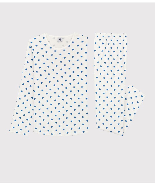PETIT BATEAU(プチバトー)の「プリント長袖パジャマ(ルームウェア/パジャマ・レディース・ホワイト×ブルー・X-LARGE/MEDIUM/SMALL/LARGE)」の6枚目の写真