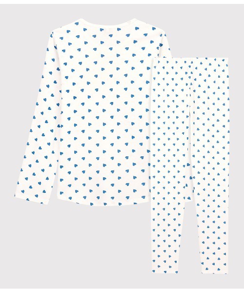 PETIT BATEAU(プチバトー)の「プリント長袖パジャマ(ルームウェア/パジャマ・レディース・ホワイト×ブルー・X-LARGE/MEDIUM/SMALL/LARGE)」の5枚目の写真