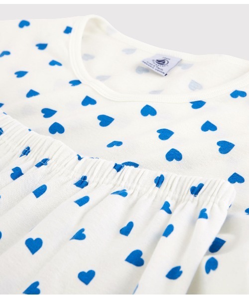 PETIT BATEAU(プチバトー)の「プリント長袖パジャマ(ルームウェア/パジャマ・レディース・ホワイト×ブルー・X-LARGE/MEDIUM/SMALL/LARGE)」の4枚目の写真