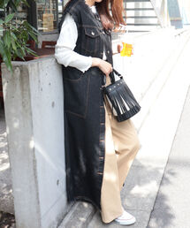 fredy emue | デニムレイヤード ワンピースジレ(ワンピース)