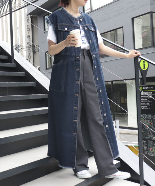 fredy emue（フレディエミュ）の「デニムレイヤード ワンピースジレ（ワンピース・レディース・ブラック/ネイビー・38）」の17枚目の写真