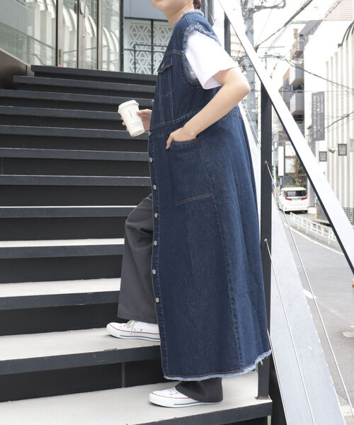 fredy emue（フレディエミュ）の「デニムレイヤード ワンピースジレ（ワンピース・レディース・ブラック/ネイビー・38）」の3枚目の写真