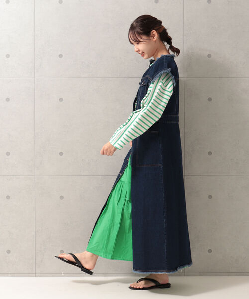fredy emue（フレディエミュ）の「デニムレイヤード ワンピースジレ（ワンピース・レディース・ブラック/ネイビー・38）」の20枚目の写真
