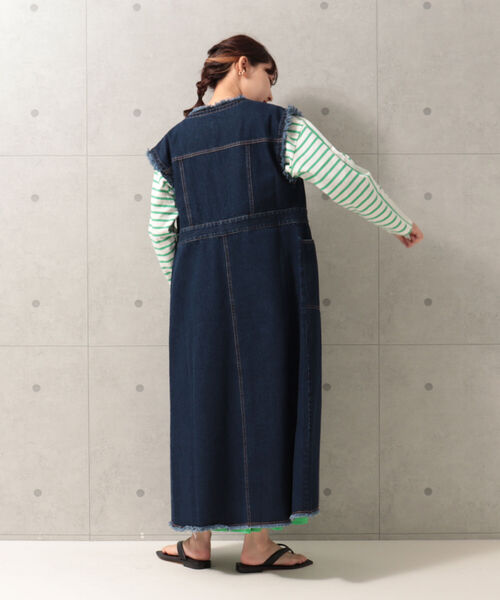 fredy emue（フレディエミュ）の「デニムレイヤード ワンピースジレ（ワンピース・レディース・ブラック/ネイビー・38）」の8枚目の写真