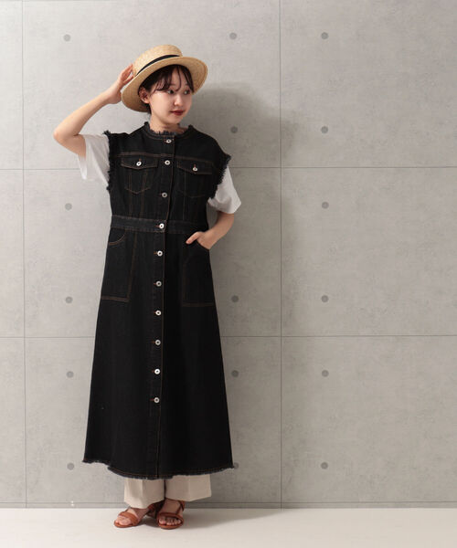 fredy emue（フレディエミュ）の「デニムレイヤード ワンピースジレ（ワンピース・レディース・ブラック/ネイビー・38）」の13枚目の写真