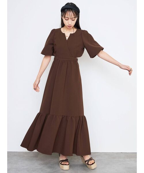 CALNAMUR（カルナムール）の「サイドオープンマキシワンピース（ワンピース・レディース・ブラウン/その他/ホワイト/ライトグリーン・FREE）」の20枚目の写真