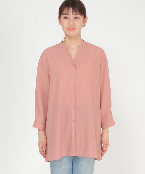 ikka(イッカ)の「バックプリーツ7分チュニック(シャツ/ブラウス・レディース・ブラック/マジェンタ/オフホワイト・M/L)」の13枚目の写真