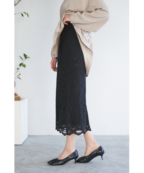 LILIDIA（リリディア）の「レースswitchingSK（スカート・レディース・ライトベージュ/ライトピンク/ブラック・SMALL/MEDIUM）」の2枚目の写真