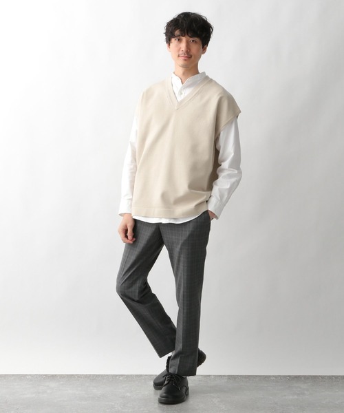 GLOBAL WORK（グローバルワーク）の「ヤミツキニットベスト/265416（ベスト・メンズ・ネイビー/ベージュ・MEDIUM/LARGE）」の3枚目の写真