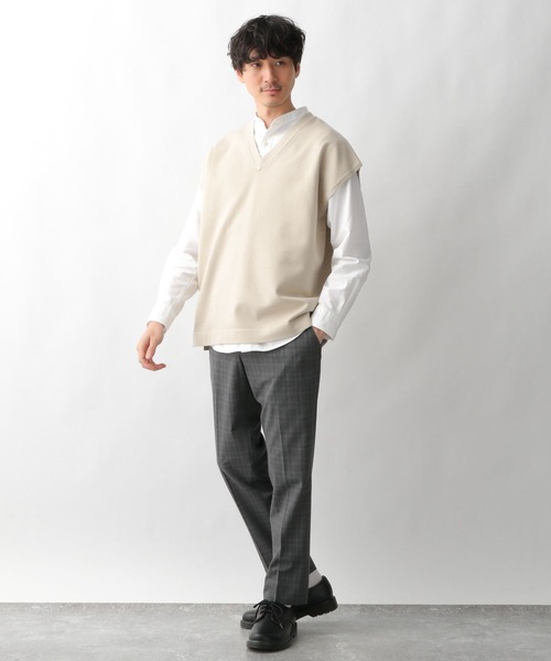 GLOBAL WORK（グローバルワーク）の「ヤミツキニットベスト/265416（ベスト・メンズ・ネイビー/ベージュ・MEDIUM/LARGE）」の4枚目の写真