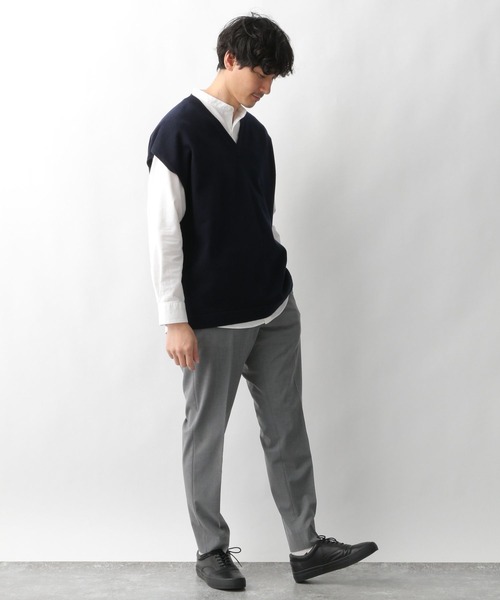 GLOBAL WORK（グローバルワーク）の「ヤミツキニットベスト/265416（ベスト・メンズ・ネイビー/ベージュ・MEDIUM/LARGE）」の7枚目の写真