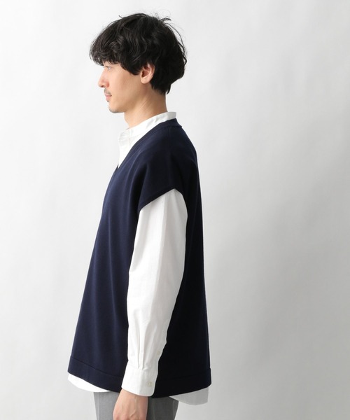 GLOBAL WORK（グローバルワーク）の「ヤミツキニットベスト/265416（ベスト・メンズ・ネイビー/ベージュ・MEDIUM/LARGE）」の10枚目の写真