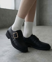 AAA+Feminine マニッシュワンベルトバックルローファー
