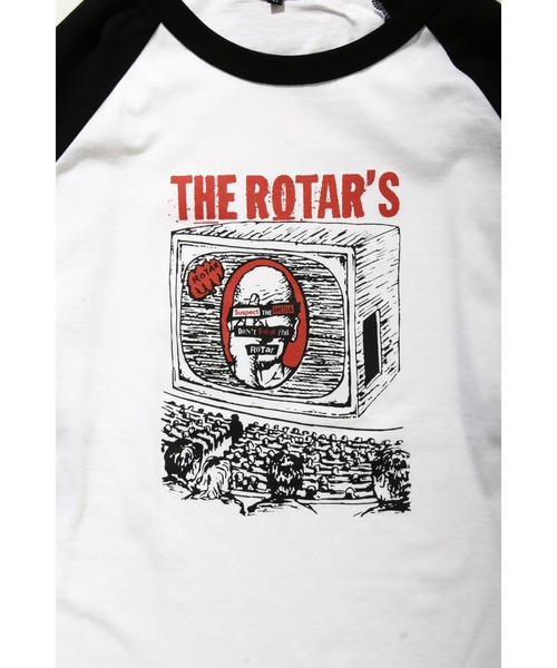 ROTAR（ローター）の「DoN'T ThiNk feeL Raglan Tee  ラグラン（Tシャツ/カットソー・メンズ・ホワイト×ブラック/ブラック・X-LARGE/LARGE/SMALL/MEDIUM）」の3枚目の写真