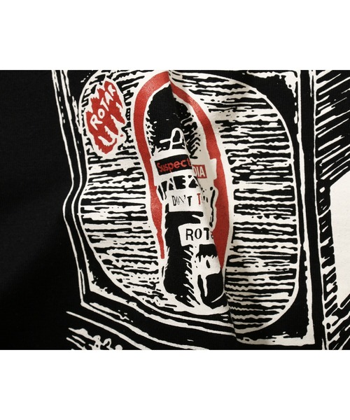 ROTAR（ローター）の「DoN'T ThiNk feeL Raglan Tee  ラグラン（Tシャツ/カットソー・メンズ・ホワイト×ブラック/ブラック・X-LARGE/LARGE/SMALL/MEDIUM）」の5枚目の写真