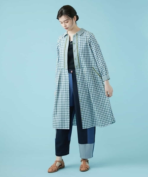 Jocomomola(ホコモモラ)の「Conjunt チェックワンピース(ワンピース・レディース・ピンク/グリーン・40/42)」の3枚目の写真