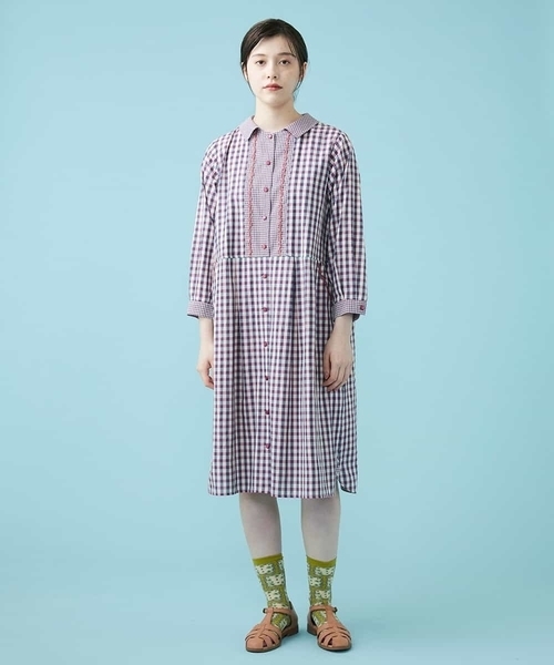 Jocomomola(ホコモモラ)の「Conjunt チェックワンピース(ワンピース・レディース・ピンク/グリーン・40/42)」の9枚目の写真