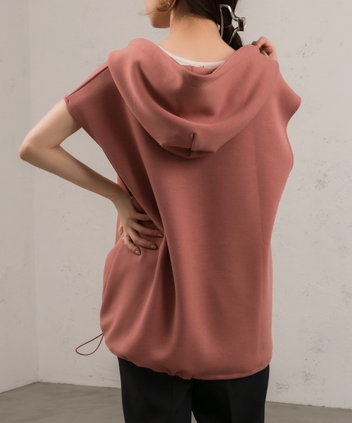 Ezick(エジック)の「ノースリプルパーカー(パーカー・レディース・スモークピンク/ブラック/グレー系その他・FREE)」の1枚目の写真