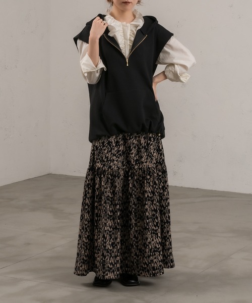 Ezick(エジック)の「ノースリプルパーカー(パーカー・レディース・スモークピンク/ブラック/グレー系その他・FREE)」の9枚目の写真