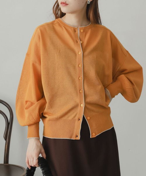 SENSE OF PLACE by URBAN RESEARCH（センスオブプレイスバイアーバンリサーチ）の「シアーボリュームスリーブカーディガン（カーディガン/ボレロ・レディース・ブラック/ベージュ/イエロー/マスタード/ブラウン・ONE）」の17枚目の写真