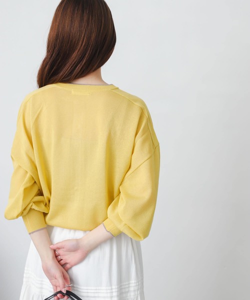 SENSE OF PLACE by URBAN RESEARCH（センスオブプレイスバイアーバンリサーチ）の「シアーボリュームスリーブカーディガン（カーディガン/ボレロ・レディース・ブラック/ベージュ/イエロー/マスタード/ブラウン・ONE）」の14枚目の写真