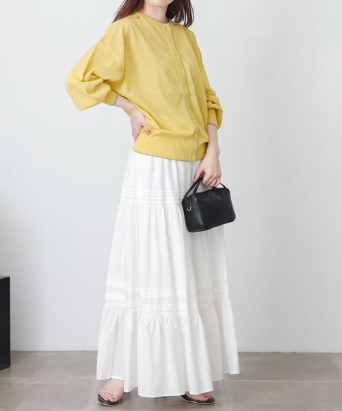 SENSE OF PLACE by URBAN RESEARCH（センスオブプレイスバイアーバンリサーチ）の「シアーボリュームスリーブカーディガン（カーディガン/ボレロ・レディース・ブラック/ベージュ/イエロー/マスタード/ブラウン・ONE）」の11枚目の写真