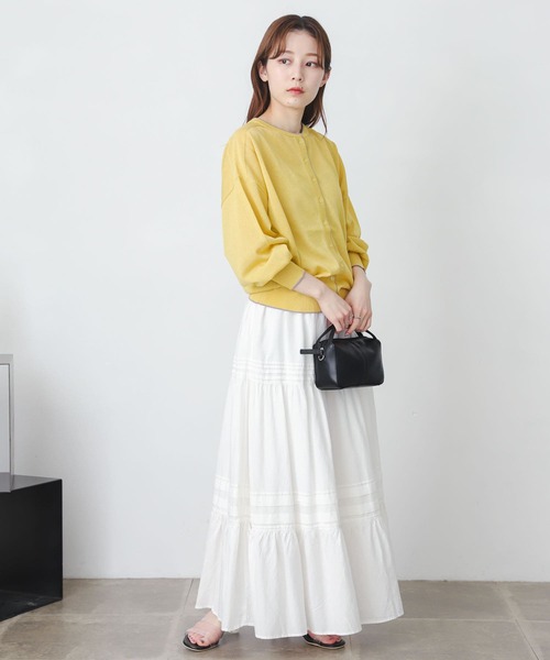 SENSE OF PLACE by URBAN RESEARCH（センスオブプレイスバイアーバンリサーチ）の「シアーボリュームスリーブカーディガン（カーディガン/ボレロ・レディース・ブラック/ベージュ/イエロー/マスタード/ブラウン・ONE）」の19枚目の写真