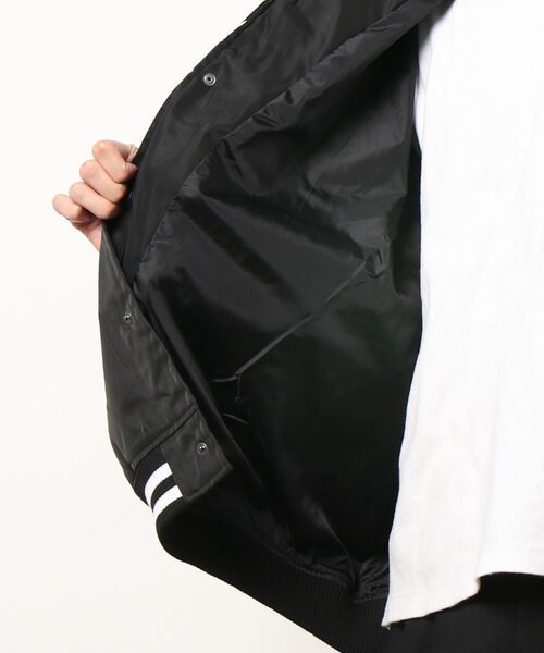 STARTER BLACK LABEL（スターターブラックレーベル）の「STARTER BLACK LABEL スターター オーバーサイズ ブランドロゴスタジャン（スタジャン・メンズ・ブラック/グリーン・46）」の6枚目の写真