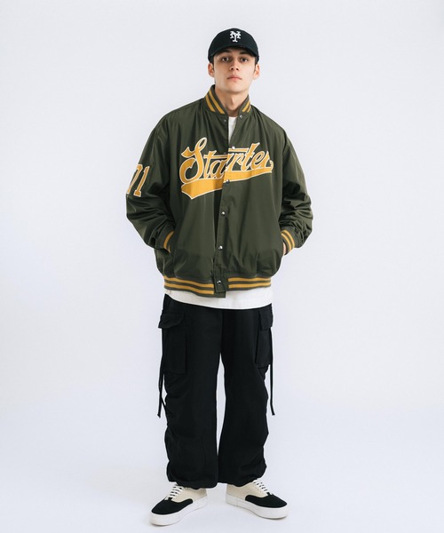 STARTER BLACK LABEL（スターターブラックレーベル）の「STARTER BLACK LABEL スターター オーバーサイズ ブランドロゴスタジャン（スタジャン・メンズ・ブラック/グリーン・46）」の22枚目の写真