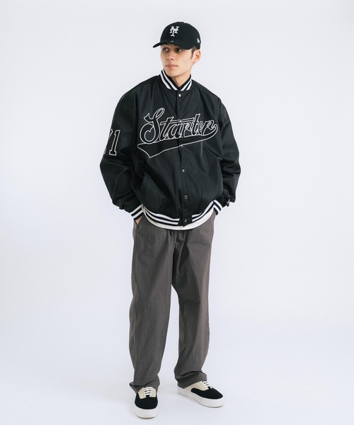 STARTER BLACK LABEL（スターターブラックレーベル）の「STARTER BLACK LABEL スターター オーバーサイズ ブランドロゴスタジャン（スタジャン・メンズ・ブラック/グリーン・46）」の19枚目の写真