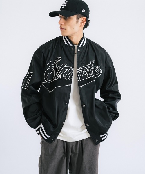 STARTER BLACK LABEL（スターターブラックレーベル）の「STARTER BLACK LABEL スターター オーバーサイズ ブランドロゴスタジャン（スタジャン・メンズ・ブラック/グリーン・46）」の16枚目の写真