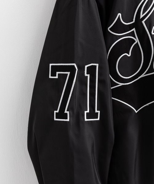 STARTER BLACK LABEL（スターターブラックレーベル）の「STARTER BLACK LABEL スターター オーバーサイズ ブランドロゴスタジャン（スタジャン・メンズ・ブラック/グリーン・46）」の5枚目の写真