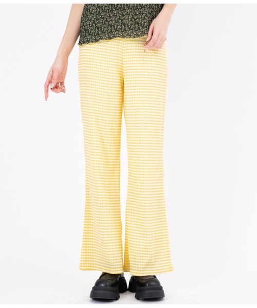 CHILLE（チル）の「ギンガムフレアパンツ（その他パンツ・レディース・パープル/イエロー/グリーン・FREE）」の3枚目の写真