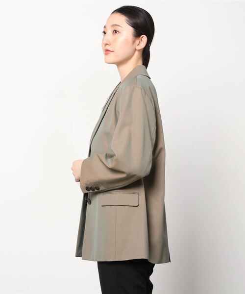 MECRE（メクル）の「シャンブレーオーバーサイズジャケット（テーラードジャケット・レディース・ブルー/カーキ・M/S）」の20枚目の写真