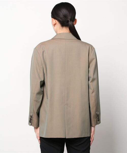 MECRE（メクル）の「シャンブレーオーバーサイズジャケット（テーラードジャケット・レディース・ブルー/カーキ・M/S）」の19枚目の写真